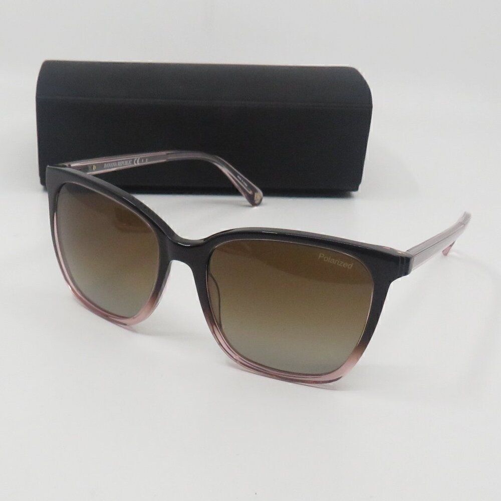 Banana Republic BR 2003/S Polarized Sunglasses Brown Pink Gradient NWT